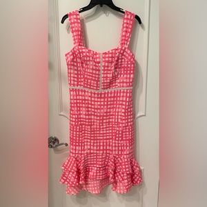 NEW Lilly Pulitzer Avalyn Feelin Beachy Pink Gingham Dress